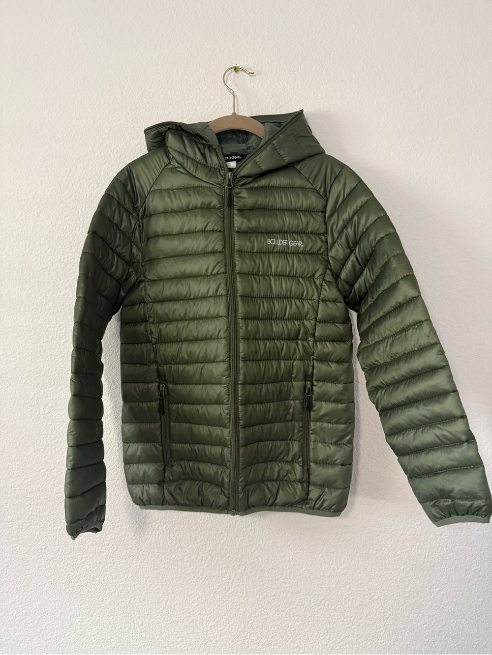 Boulder Gear Kids Hooded Puffer Jacket - Olive Green